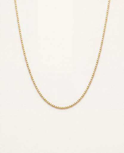 18KT Gold Filled Necklaces, Gold Filled Box Necklace | 0.5mm Width | 14–24 Inch Size by HAUS OF MONOGRAM