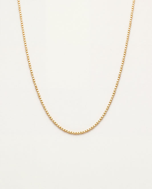 18KT Gold Filled Necklaces, Gold Filled Box Necklace | 0.5mm Width | 14–24 Inch Size by HAUS OF MONOGRAM