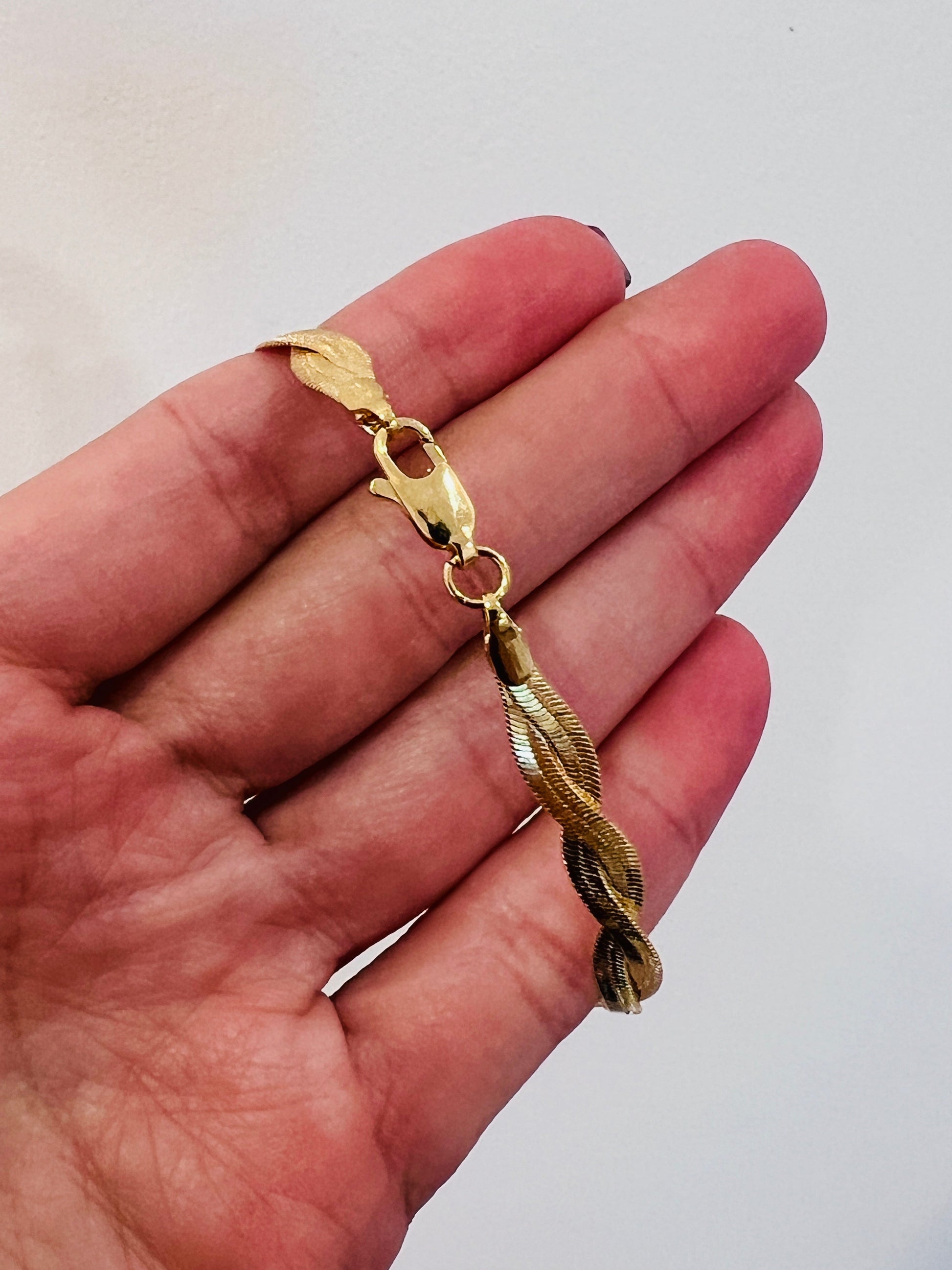 Gold Filled Braided Herringbone Bracelet | 5mm Width by HAUS OF MONOGRAM