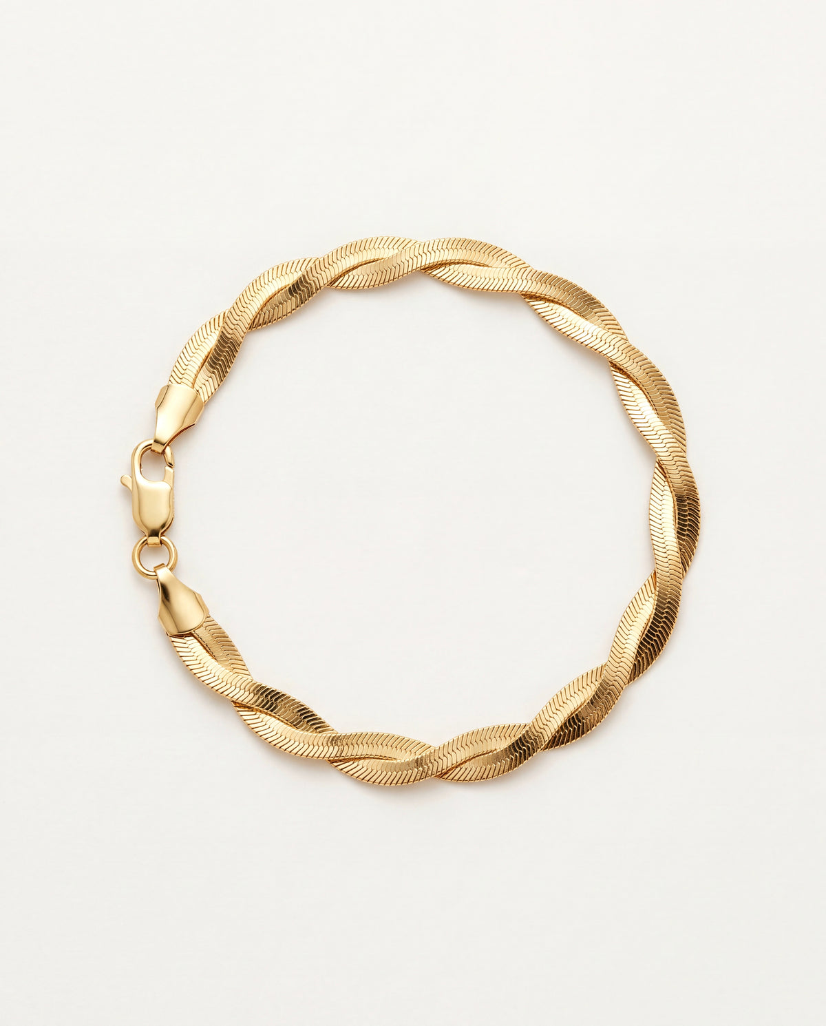 18KT Gold Filled Bracelets, Gold Filled Braided Herringbone Bracelet | 5mm Width by HAUS OF MONOGRAM