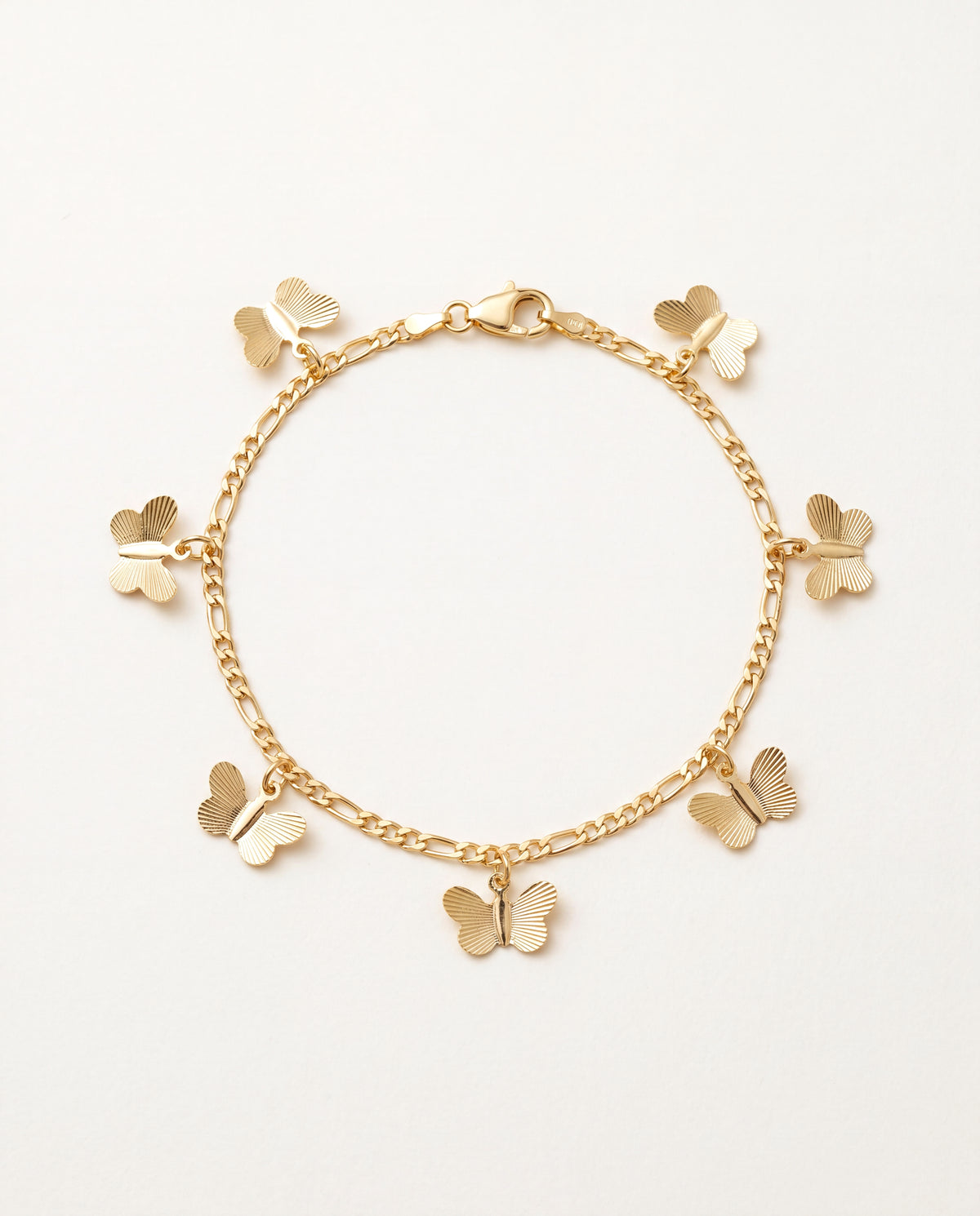 18KT Gold Filled Anklets, Gold Filled Butterfly Anklet | 10 Inch | 1.5mm Chain by HAUS OF MONOGRAM
