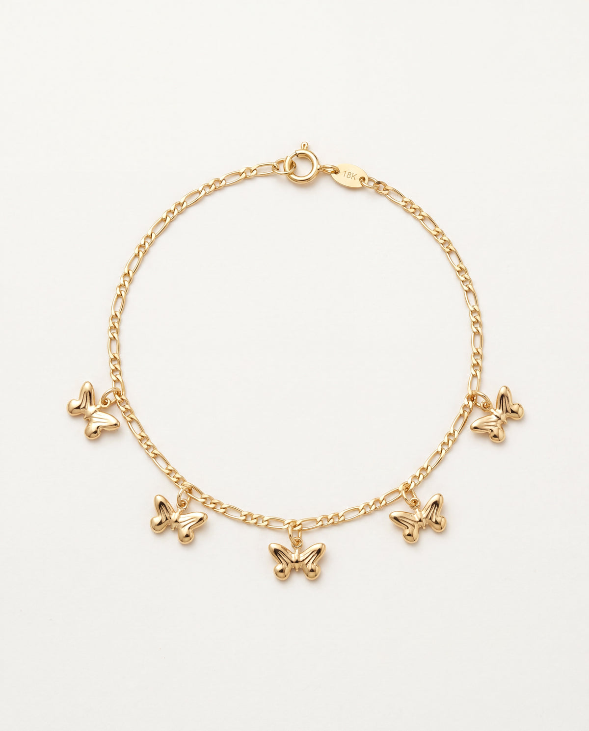 18KT Gold Filled Anklets, Gold Filled Butterfly Anklet | Dainty 18K Gold Ankle Bracelet by HAUS OF MONOGRAM