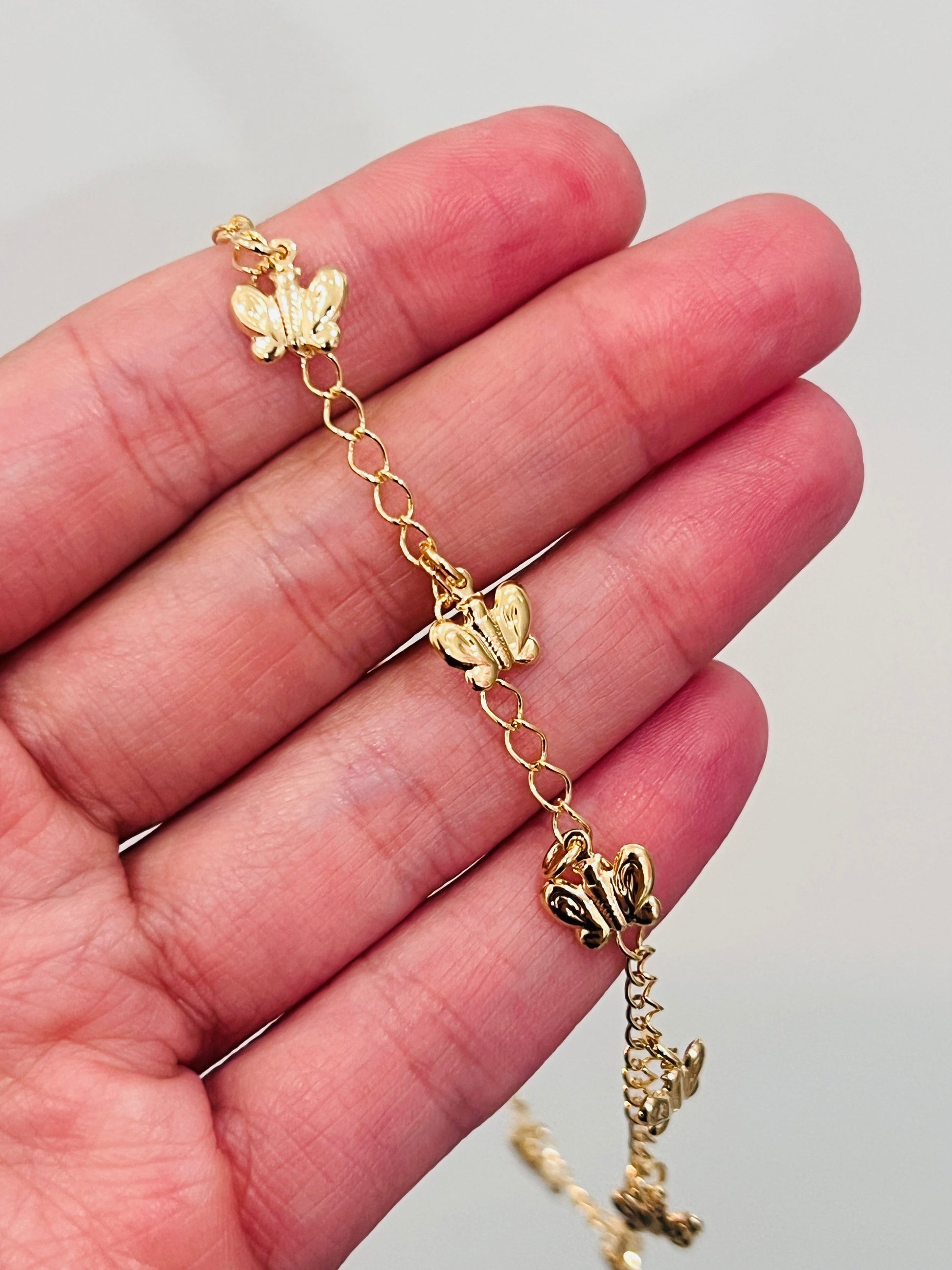 Gold Filled Butterfly Anklet | Dainty Gold by HAUS OF MONOGRAM - Anklets, , HOM-1-0193