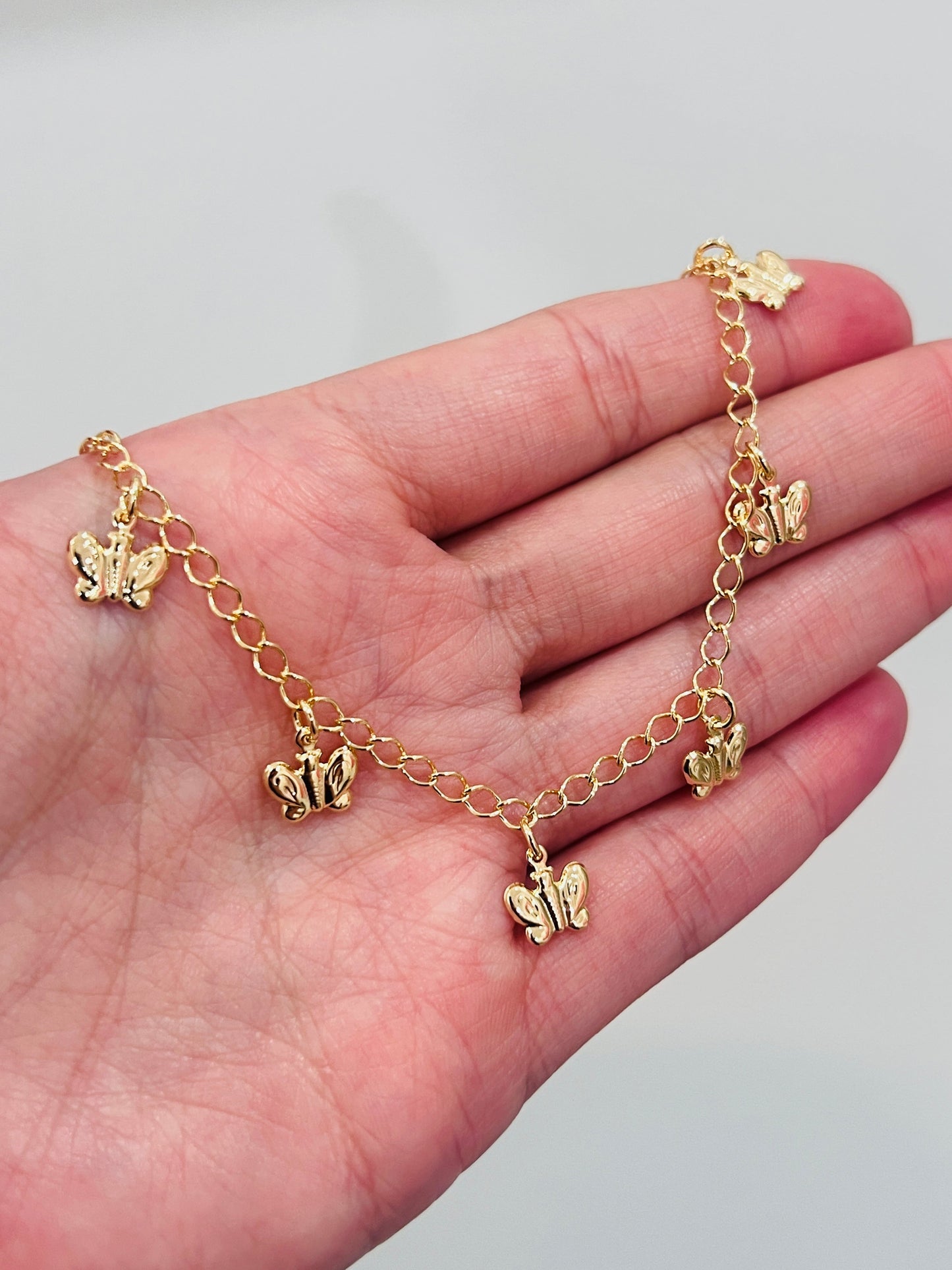 Gold Filled Butterfly Anklet | Dainty Gold by HAUS OF MONOGRAM - Anklets, , HOM-1-0193