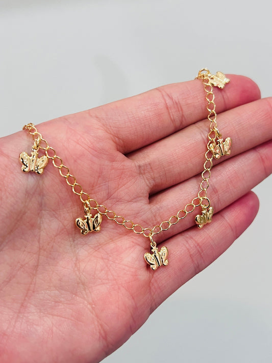 Gold Filled Butterfly Anklet | Dainty Gold by HAUS OF MONOGRAM - Anklets, , HOM-1-0193