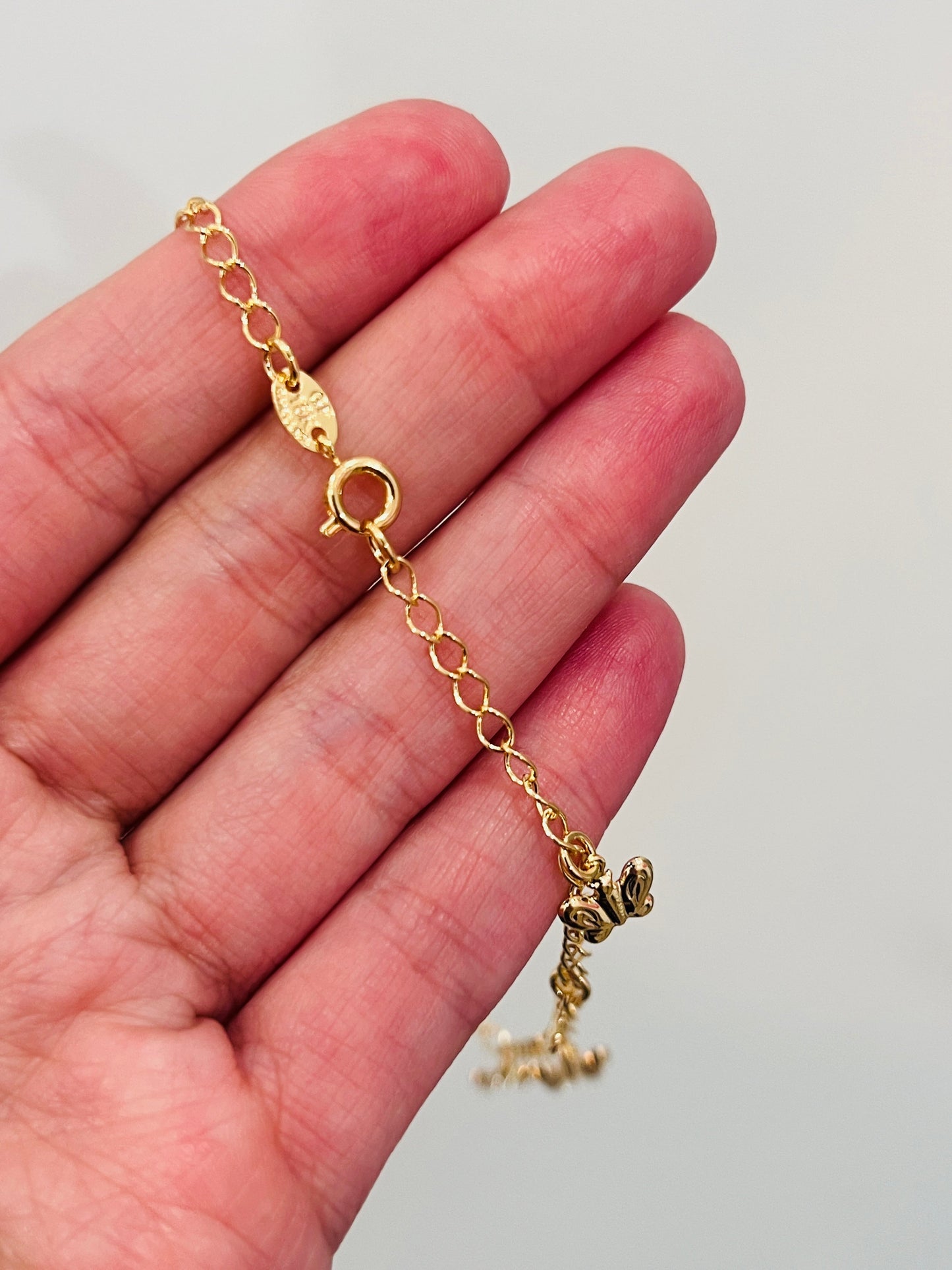 Gold Filled Butterfly Anklet | Dainty Gold by HAUS OF MONOGRAM - Anklets, , HOM-1-0193