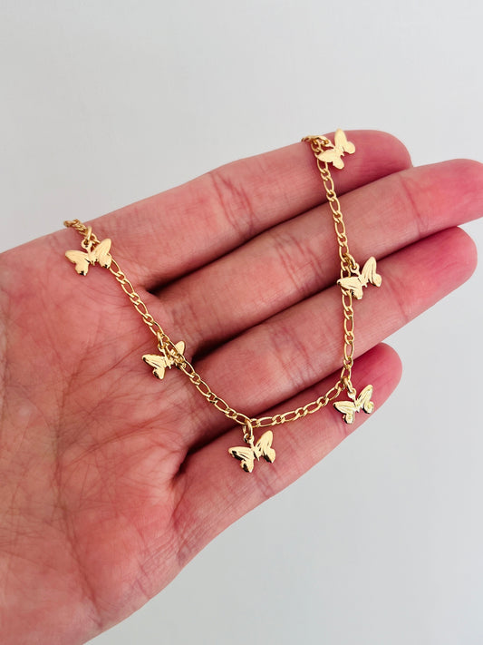 18KT Gold Filled Bracelets, Gold Filled Butterfly Bracelet | 4mm Dainty Wrist Accent by HAUS OF MONOGRAM