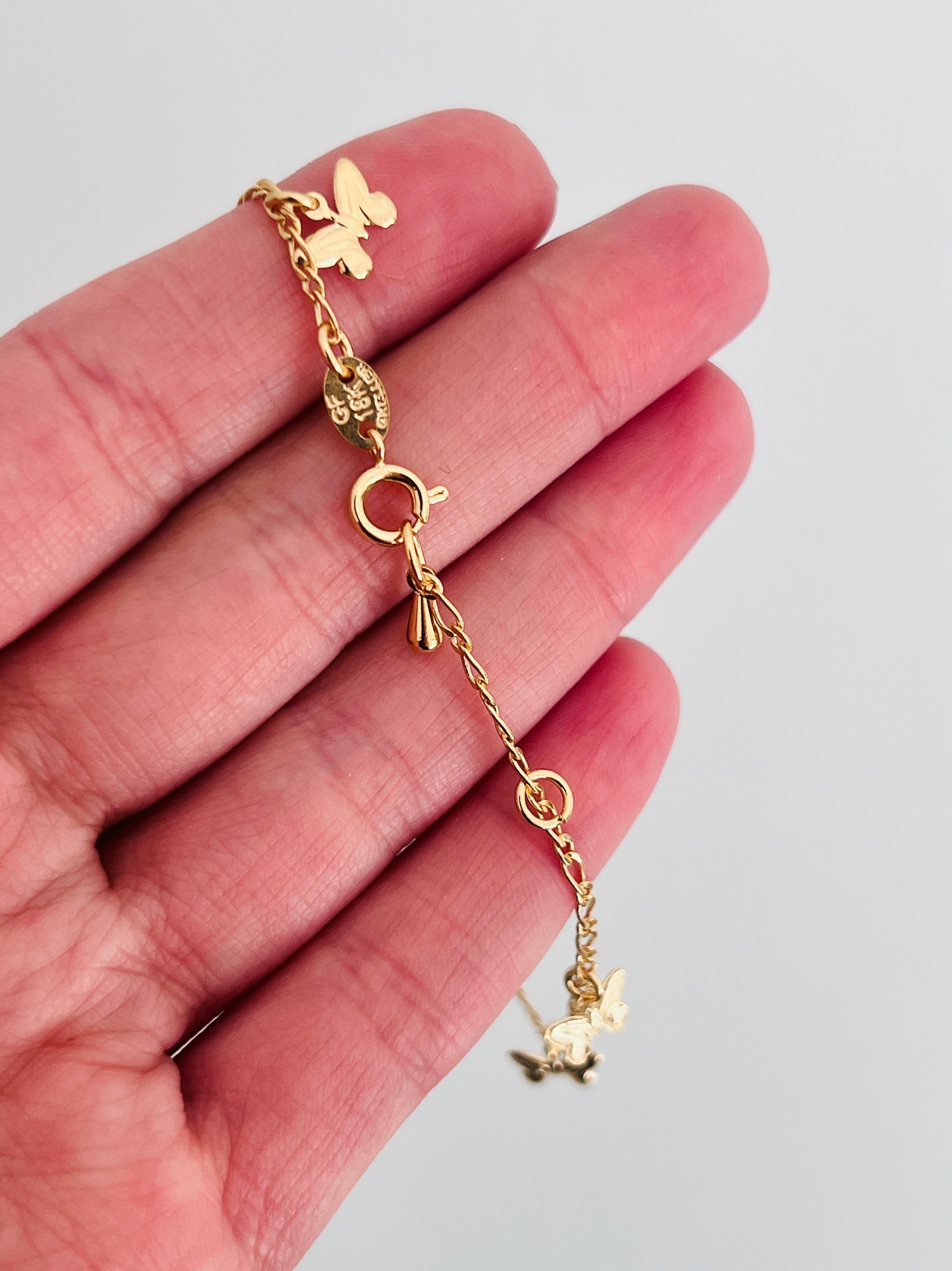 18KT Gold Filled Bracelets, Gold Filled Butterfly Bracelet | 4mm Dainty Wrist Accent by HAUS OF MONOGRAM