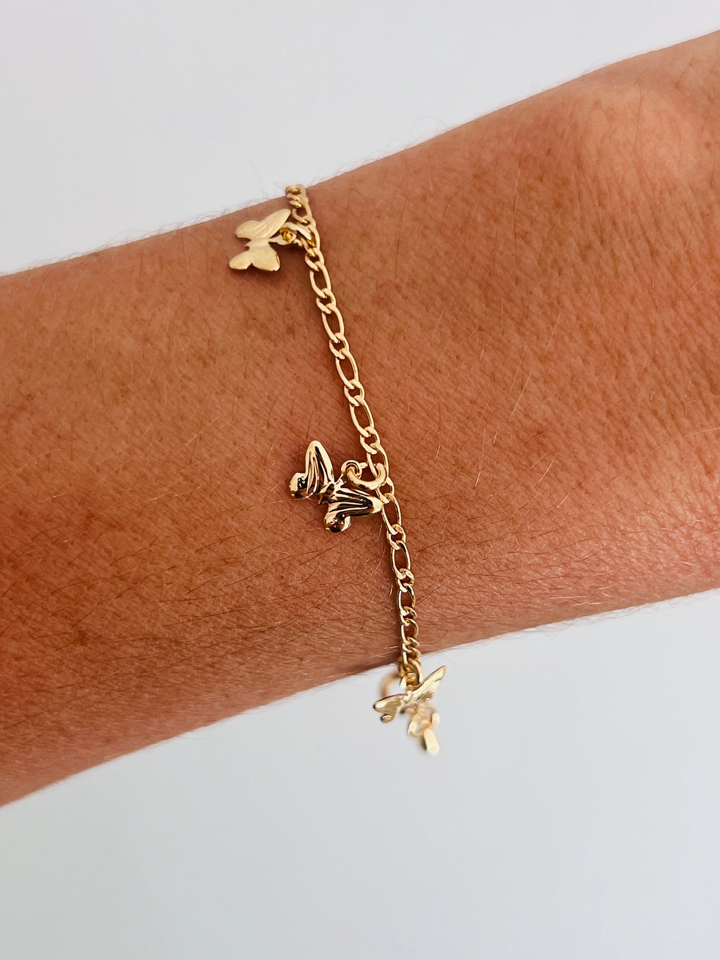 18KT Gold Filled Bracelets, Gold Filled Butterfly Bracelet | 4mm Dainty Wrist Accent by HAUS OF MONOGRAM