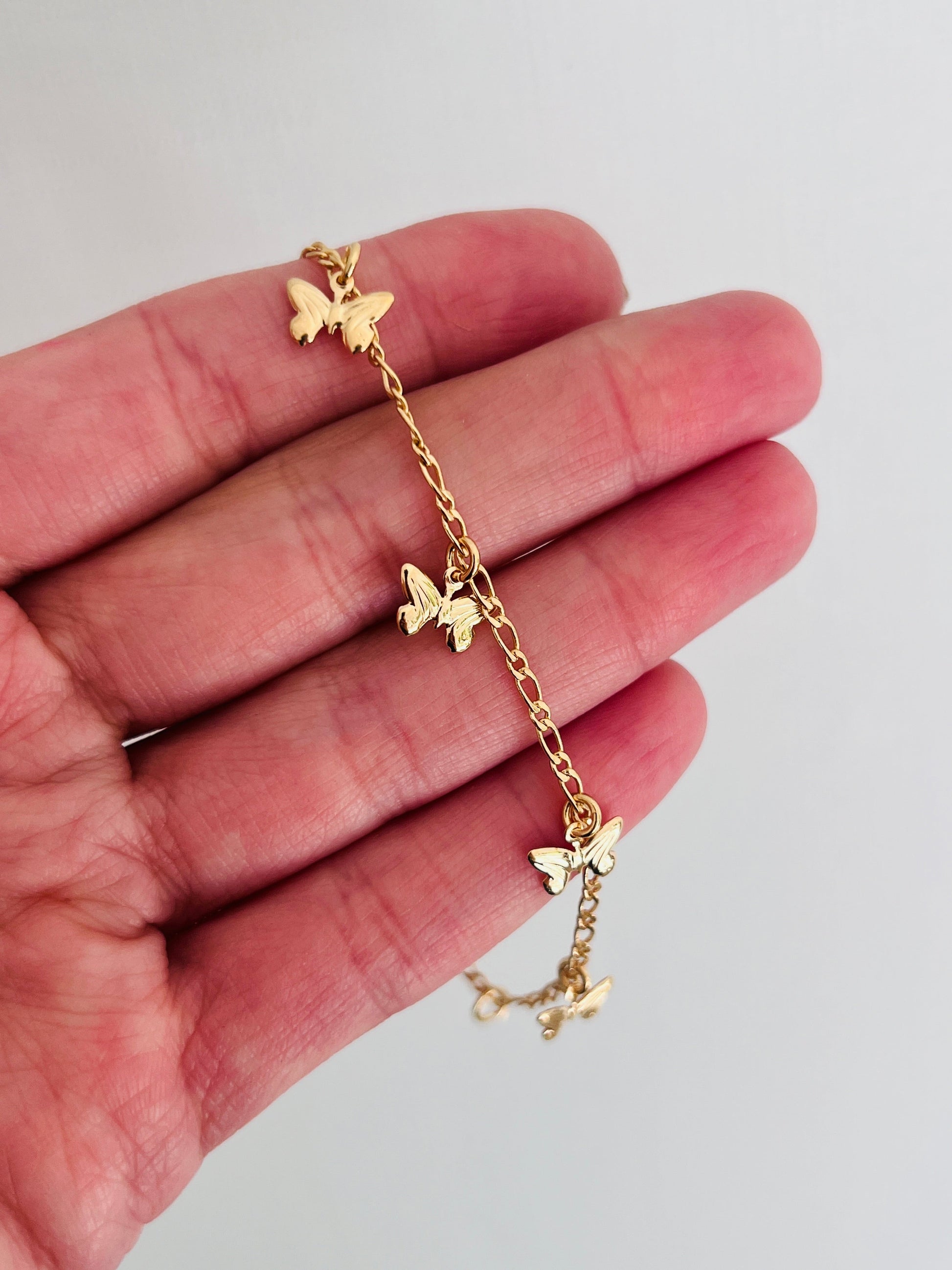 18KT Gold Filled Bracelets, Gold Filled Butterfly Bracelet | 4mm Dainty Wrist Accent by HAUS OF MONOGRAM