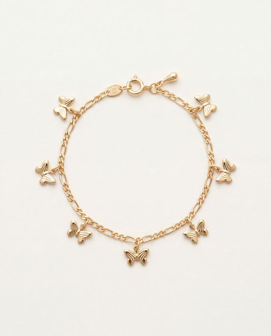 18KT Gold Filled Bracelets, Gold Filled Butterfly Bracelet | 4mm Dainty Wrist Accent by HAUS OF MONOGRAM