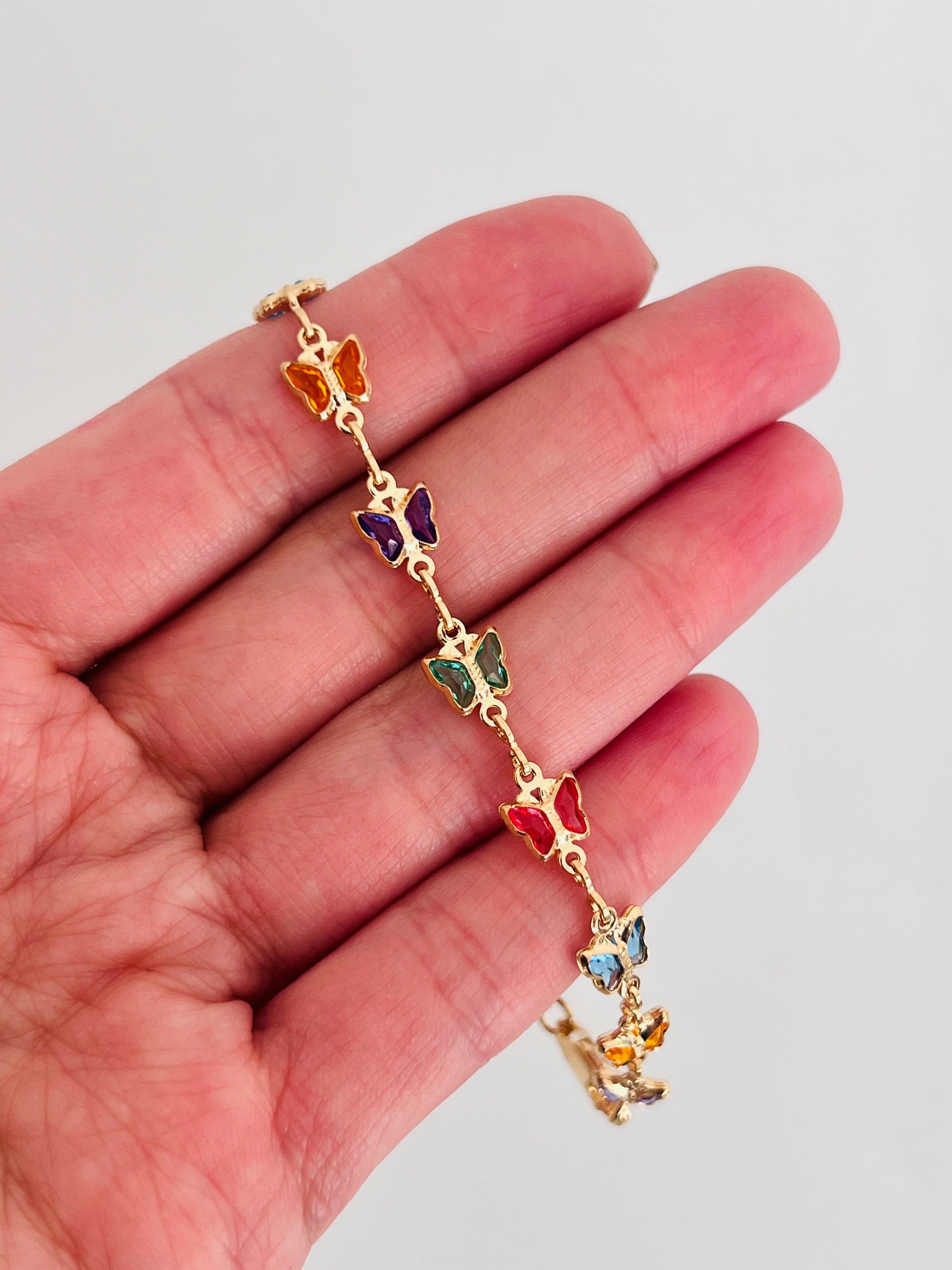 18KT Gold Filled Bracelets, Gold Filled Butterfly Bracelet | Dainty Layering Wrist Charm by HAUS OF MONOGRAM
