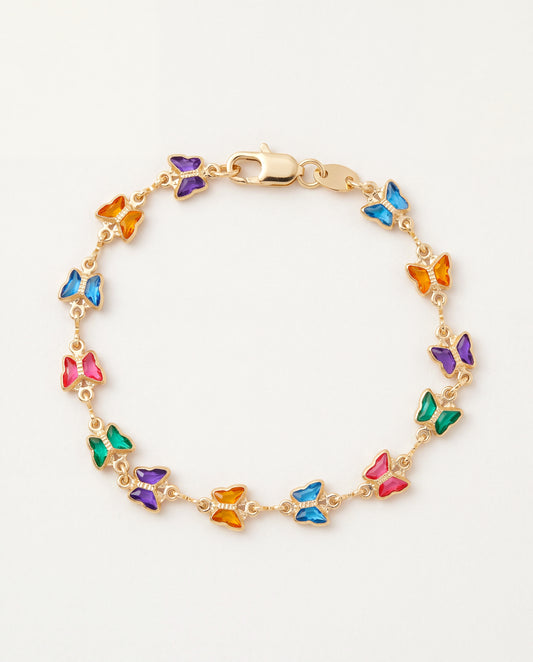 18KT Gold Filled Bracelets, Gold Filled Butterfly Bracelet | Dainty Layering Wrist Charm by HAUS OF MONOGRAM