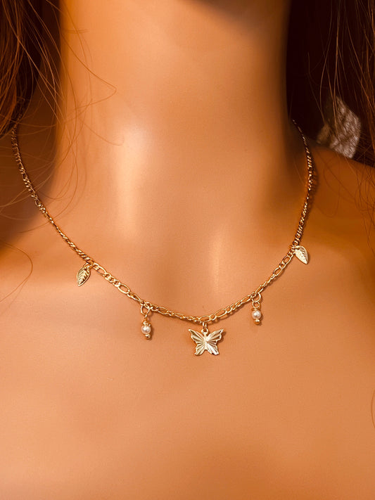 18KT Gold Filled Necklaces, Gold Filled Butterfly Charm Necklace | Dainty Everyday Layering Piece by HAUS OF MONOGRAM