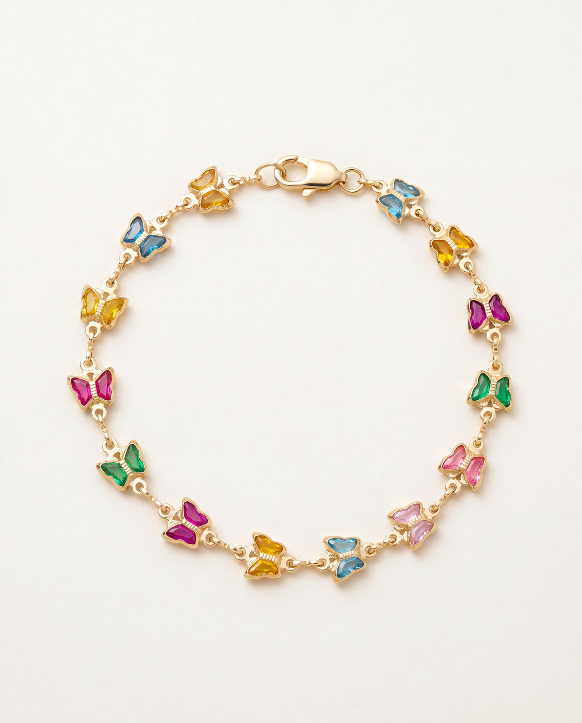 Gold Filled Butterfly Crystal Anklet
