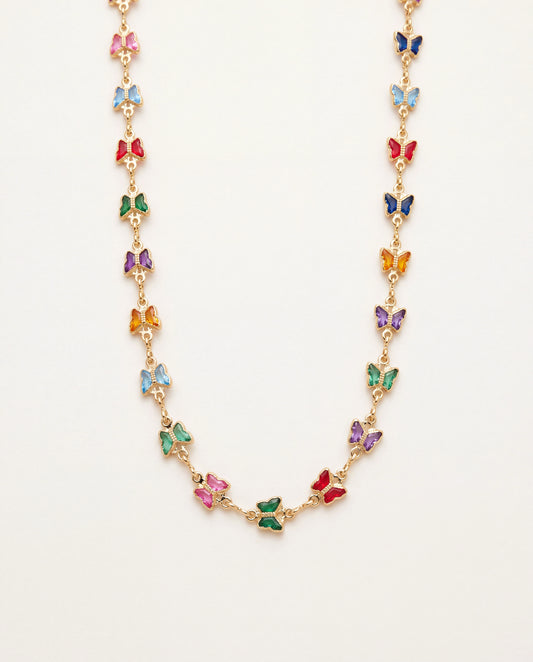 18KT Gold Filled Necklaces, Gold Filled Butterfly Necklace | Gemstone | 16–18 Inch by HAUS OF MONOGRAM