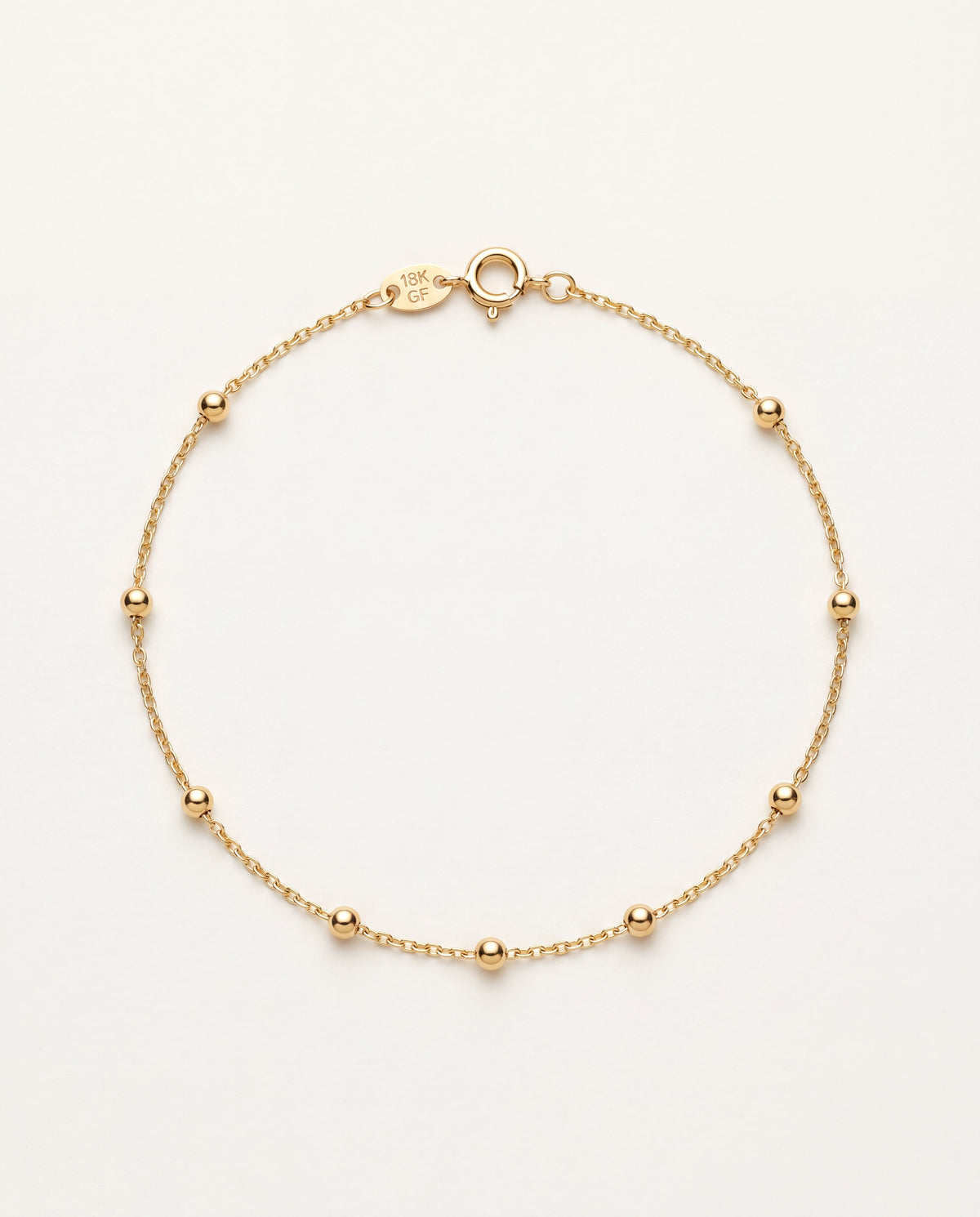 18KT Gold Filled Anklets, Gold Filled Cable Ball Anklet | 3mm Bead | 10 Inch Fit by HAUS OF MONOGRAM
