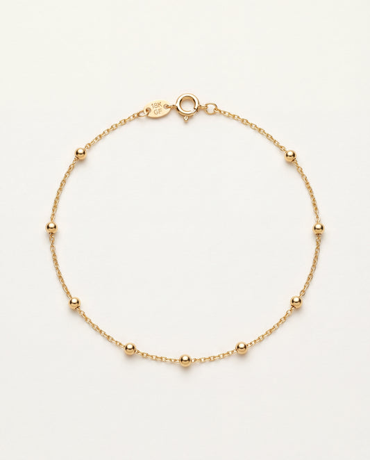 18KT Gold Filled Anklets, Gold Filled Cable Ball Anklet | 3mm Bead | 10 Inch Fit by HAUS OF MONOGRAM