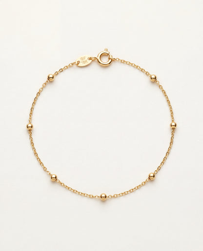 18KT Gold Filled Bracelets, Gold Filled Cable Ball Bracelet | Dainty 1mm, Multiple Sizes by HAUS OF MONOGRAM