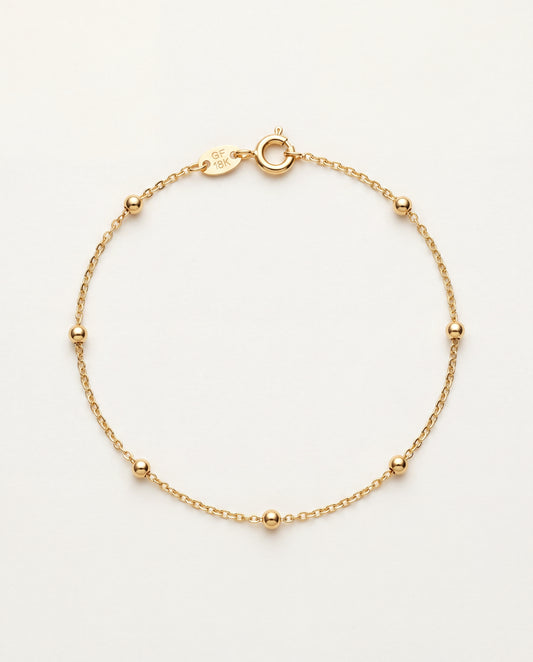18KT Gold Filled Bracelets, Gold Filled Cable Ball Bracelet | Dainty 1mm, Multiple Sizes by HAUS OF MONOGRAM