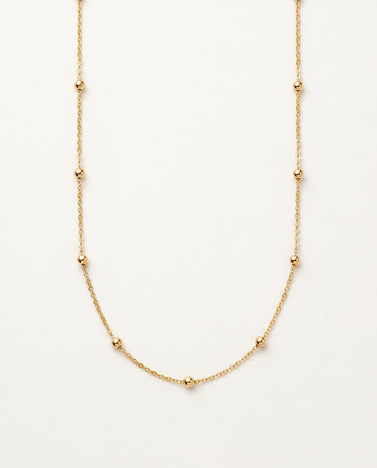18KT Gold Filled Necklaces, Gold Filled Cable Ball Necklace | 1mm Beads | 16–20 Inch by HAUS OF MONOGRAM