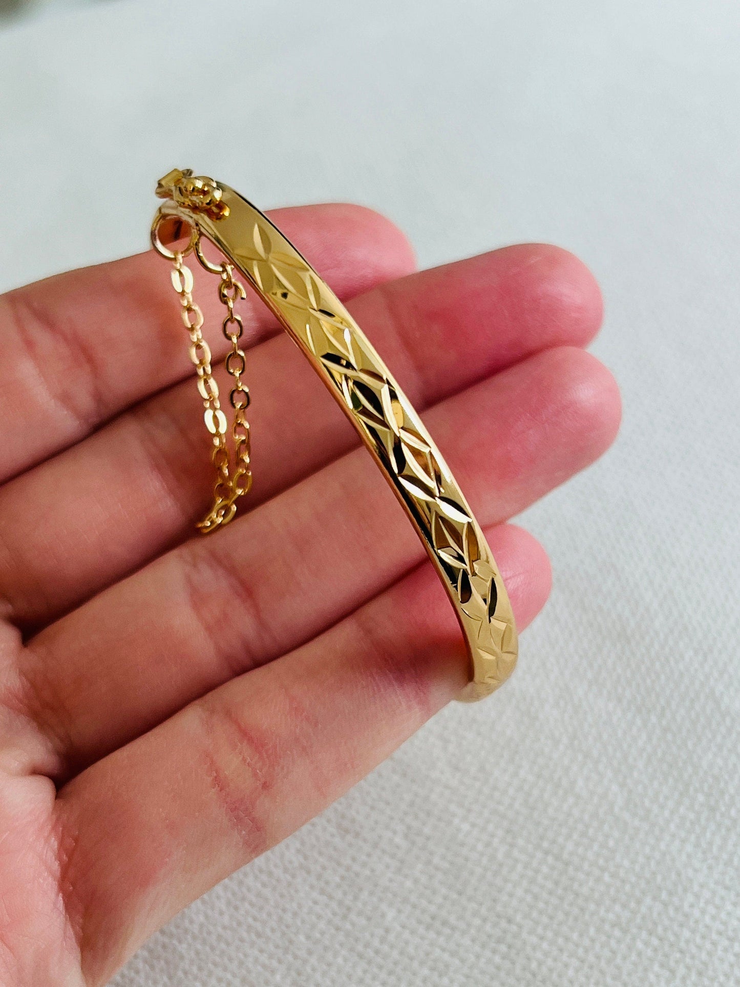 18KT Gold Filled Bangles, Gold Filled Chain Link Bangle | 18kt Gold Statement Bracelet by HAUS OF MONOGRAM