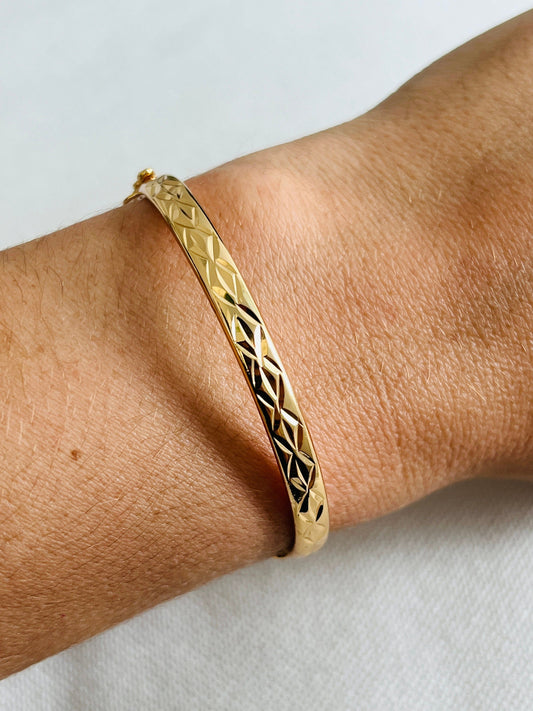 18KT Gold Filled Bangles, Gold Filled Chain Link Bangle | 18kt Gold Statement Bracelet by HAUS OF MONOGRAM