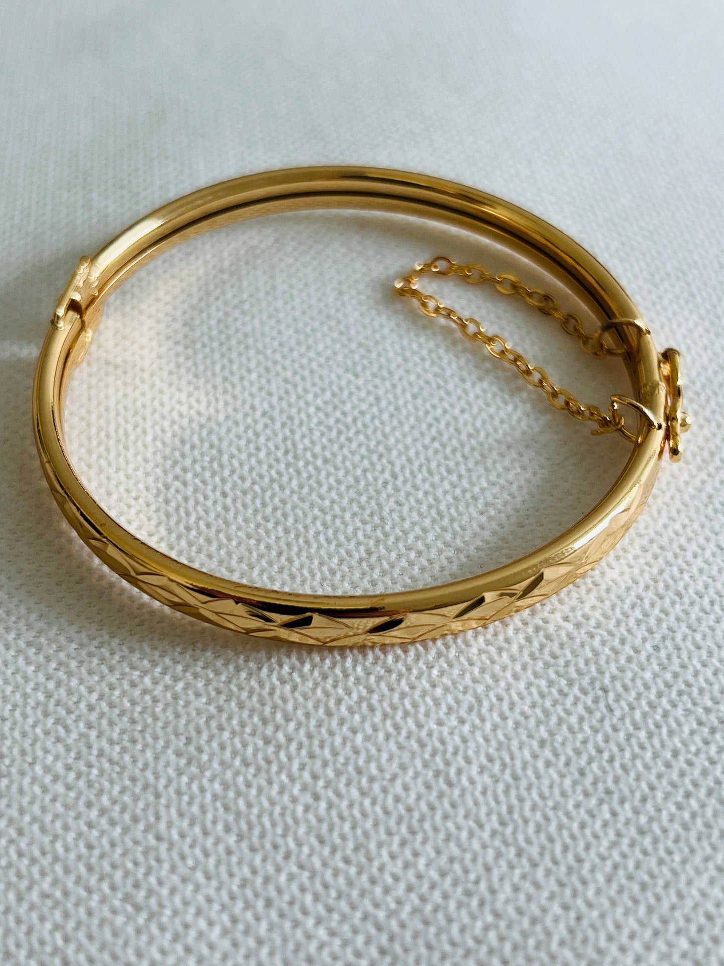 18KT Gold Filled Bangles, Gold Filled Chain Link Bangle | 18kt Gold Statement Bracelet by HAUS OF MONOGRAM