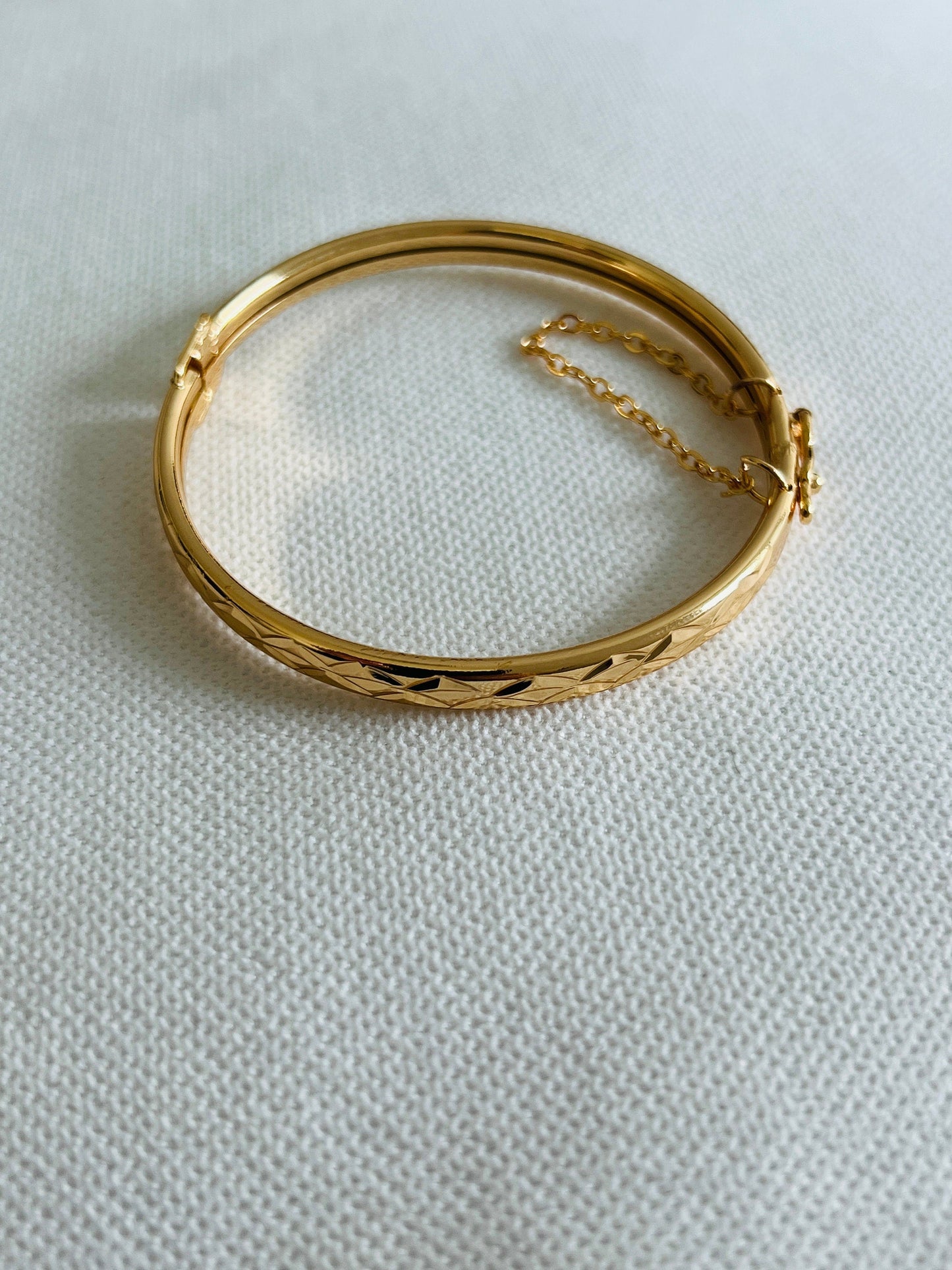 18KT Gold Filled Bangles, Gold Filled Chain Link Bangle | 18kt Gold Statement Bracelet by HAUS OF MONOGRAM