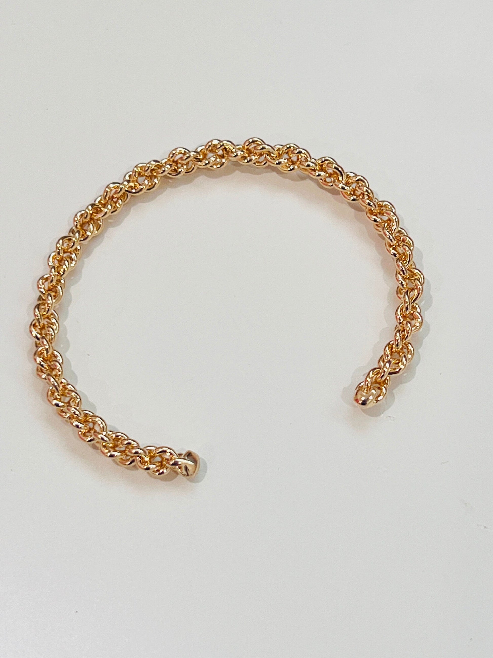18KT Gold Filled Bangles, Gold Filled Chain Link Bangle | Adjustable | 4mm Wide by HAUS OF MONOGRAM