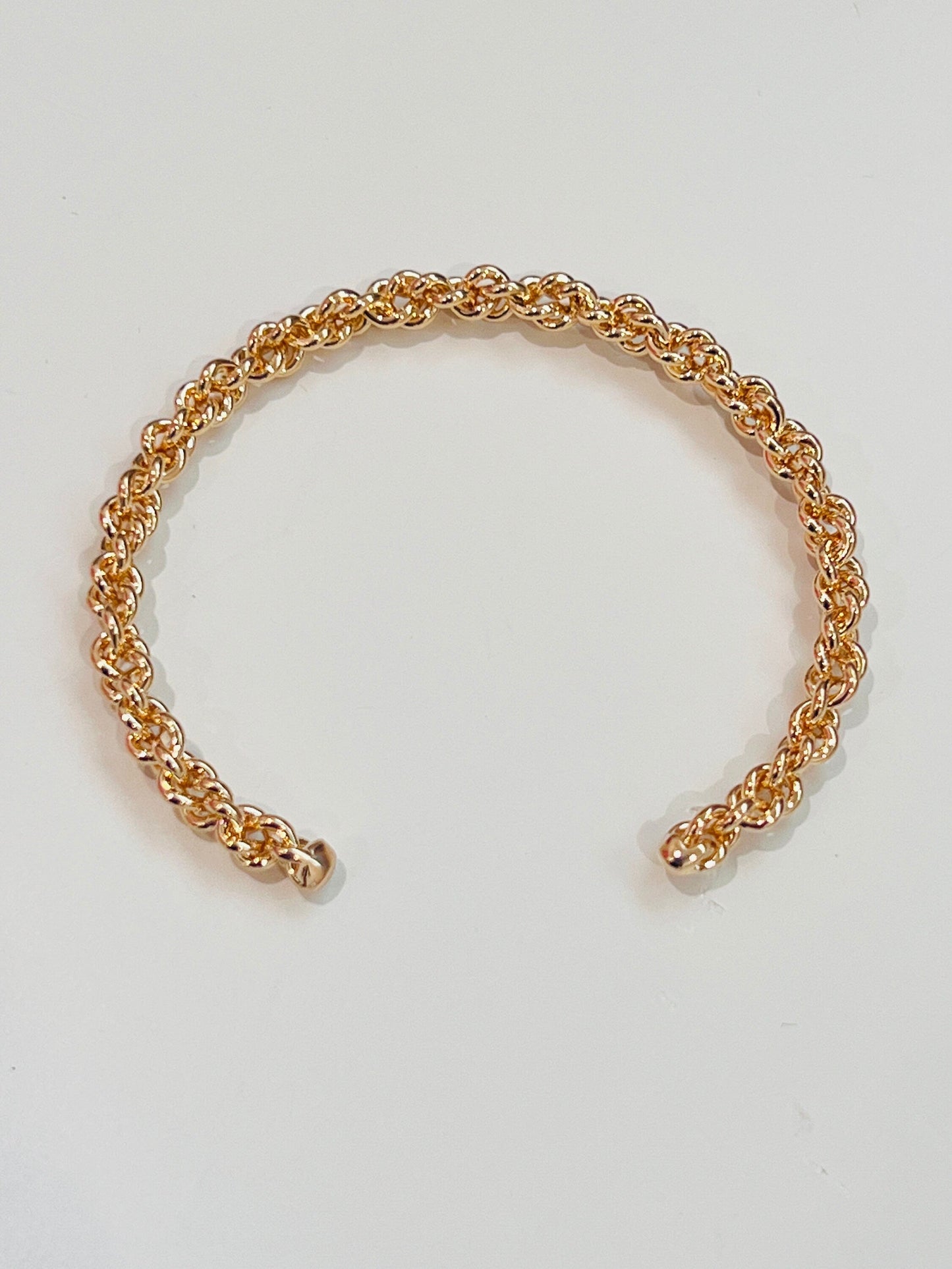 18KT Gold Filled Bangles, Gold Filled Chain Link Bangle | Adjustable | 4mm Wide by HAUS OF MONOGRAM