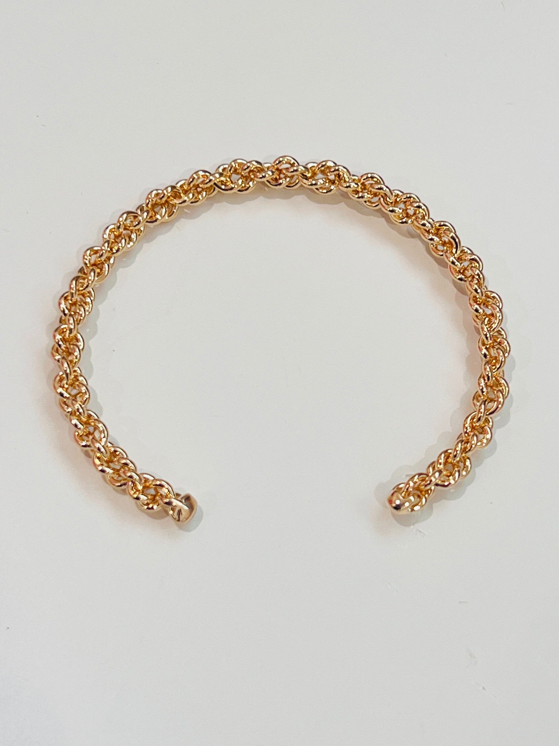 18KT Gold Filled Bangles, Gold Filled Chain Link Bangle | Adjustable | 4mm Wide by HAUS OF MONOGRAM
