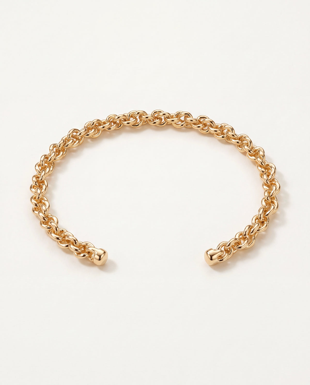 18KT Gold Filled Bangles, Gold Filled Chain Link Bangle | Adjustable | 4mm Wide by HAUS OF MONOGRAM