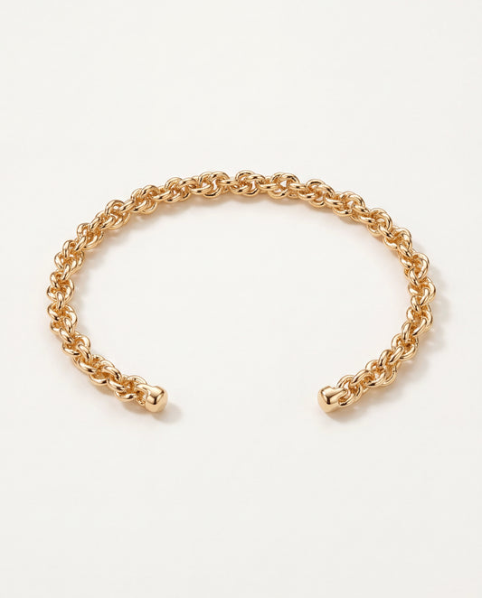 18KT Gold Filled Bangles, Gold Filled Chain Link Bangle | Adjustable | 4mm Wide by HAUS OF MONOGRAM