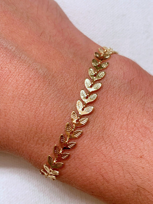 Gold Filled Chevron Bracelet | Sleek Modern Detail by HAUS OF MONOGRAM - Bracelets, 7", HOM-1-0630-7