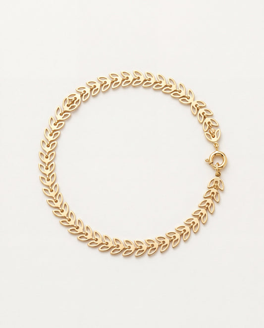 18KT Gold Filled Bracelets, Gold Filled Chevron Bracelet | Sleek & Stylish (7"–7.25") by HAUS OF MONOGRAM