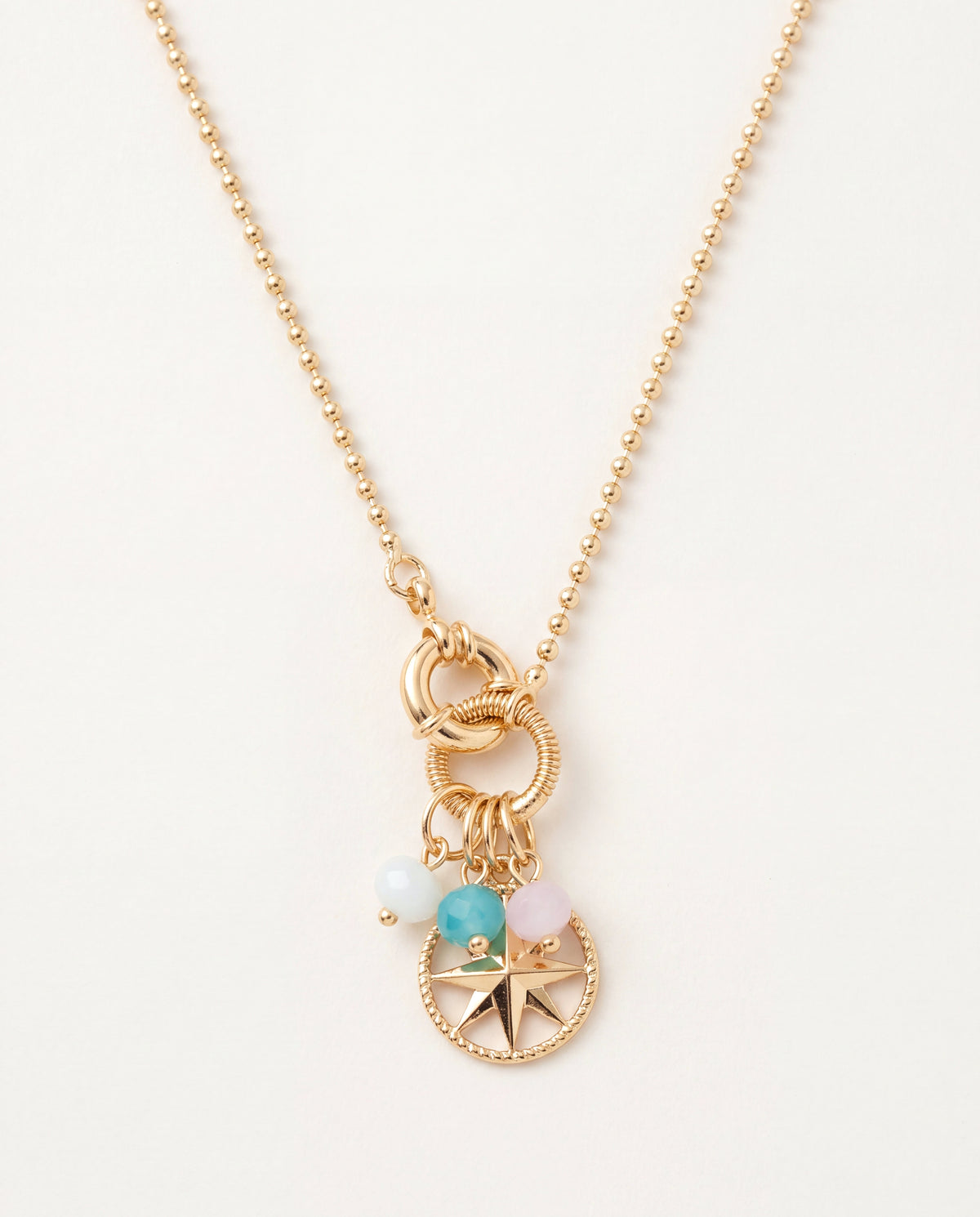18KT Gold Filled Necklaces, Gold Filled Compass Pendant Necklace | 18" + 2" Extension by HAUS OF MONOGRAM