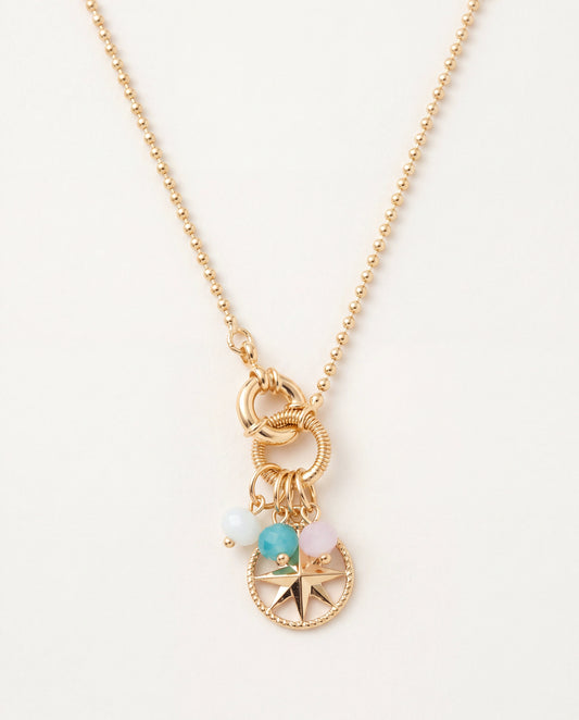 18KT Gold Filled Necklaces, Gold Filled Compass Pendant Necklace | 18" + 2" Extension by HAUS OF MONOGRAM