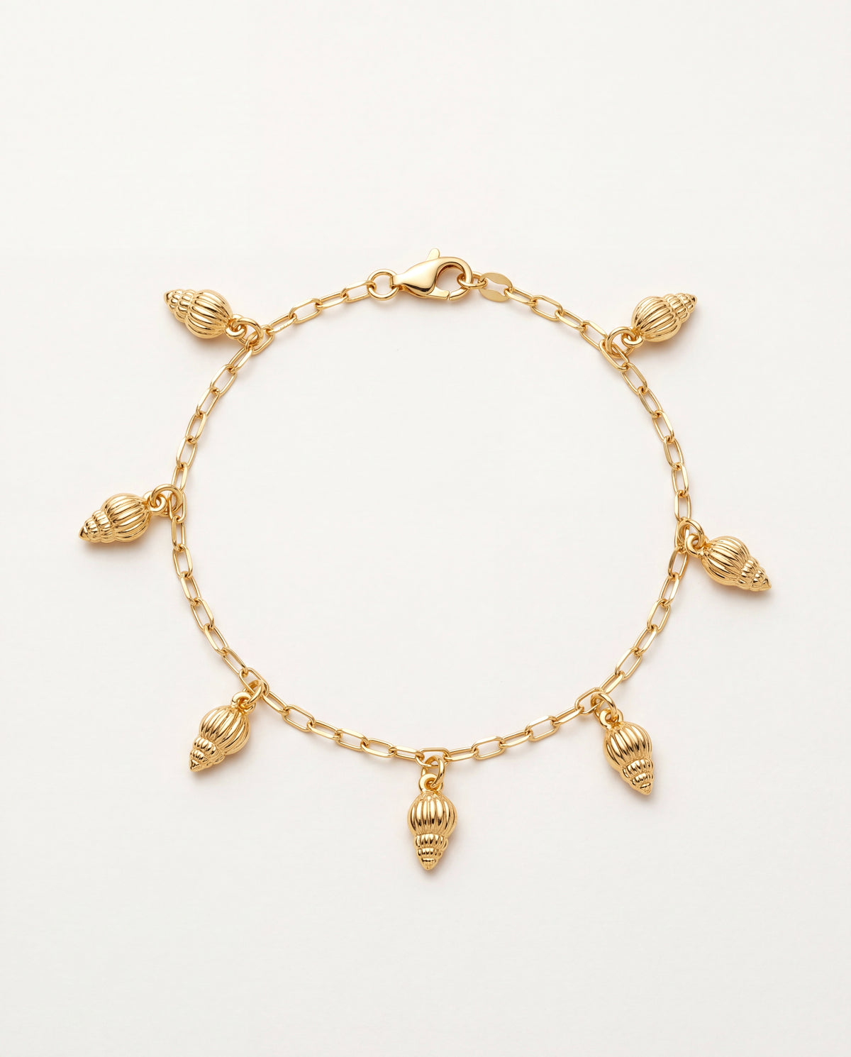 18KT Gold Filled Anklets, Gold Filled Conch Shell Charm Anklet | Size: 10" | 2mm Chain by HAUS OF MONOGRAM