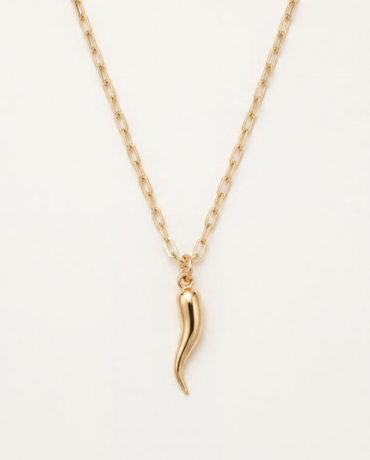 18KT Gold Filled Necklaces, Gold Filled Cornicello Necklace | 18kt Charm on 16–18 Inch by HAUS OF MONOGRAM