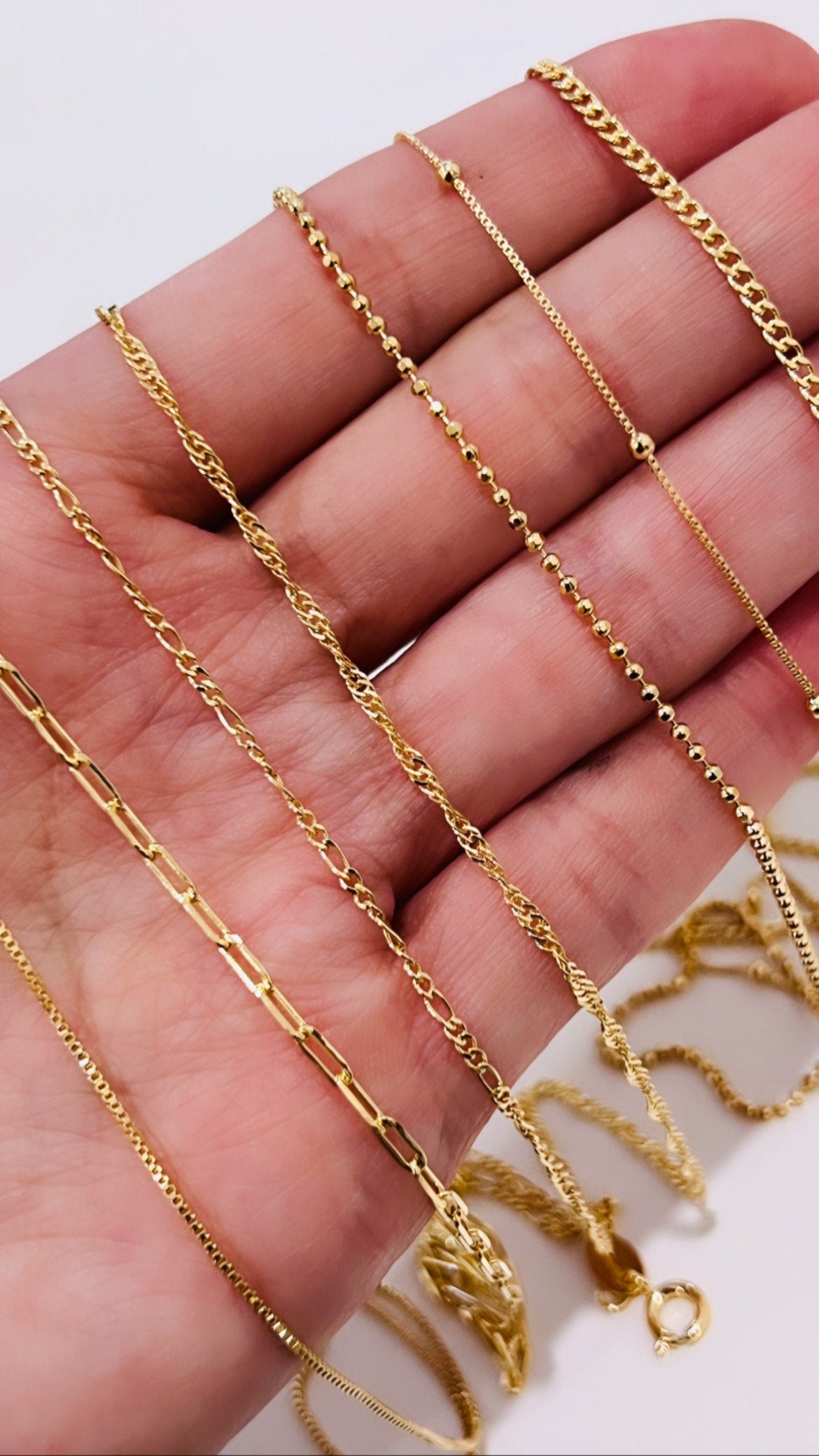 18KT Gold Filled Necklaces, Gold Filled Evil Eye Cross Charm Necklace | Pendant Size 10mm x 30mm + Bail | 16" or 18" Lengt...