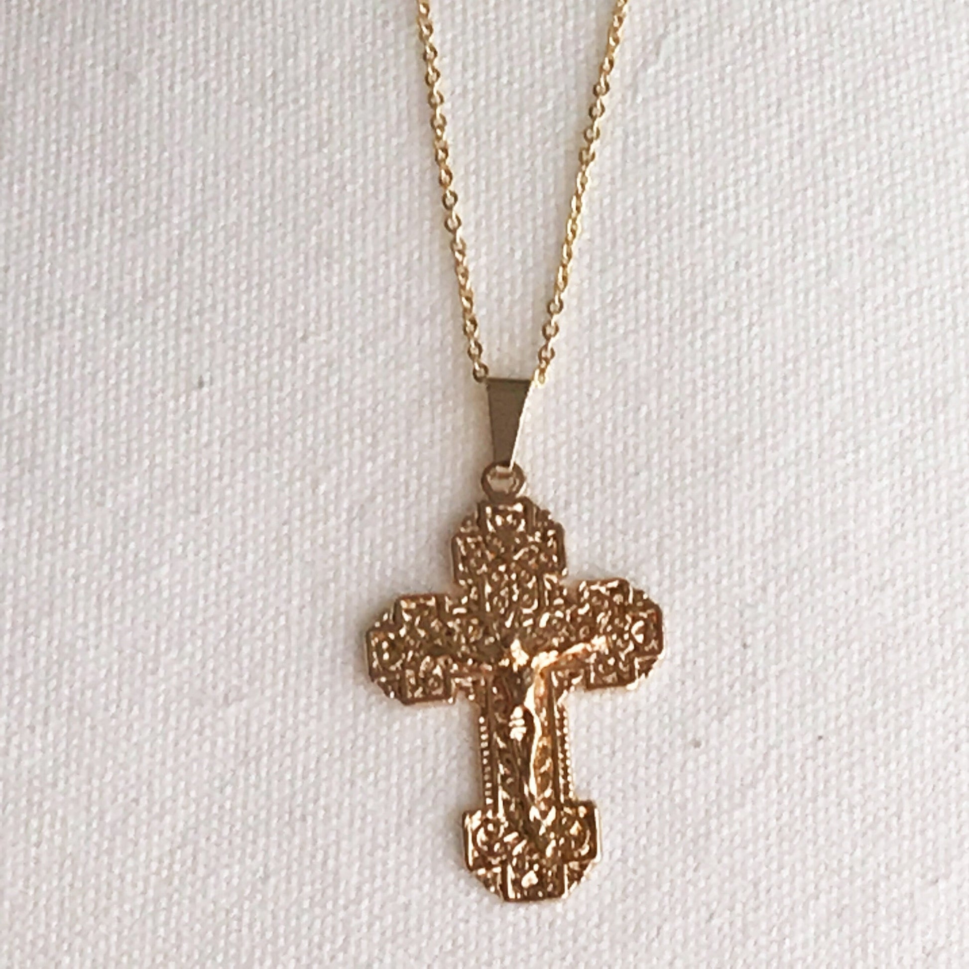 Gold Filled Cross Charm Necklace | Faith-Inspired Pendant for Daily Wear by HAUS OF MONOGRAM