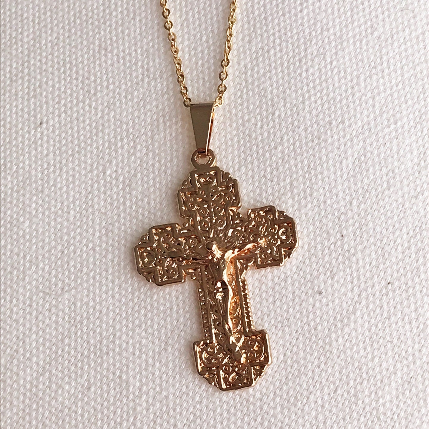 Gold Filled Cross Charm Necklace | Faith-Inspired Pendant for Daily Wear by HAUS OF MONOGRAM