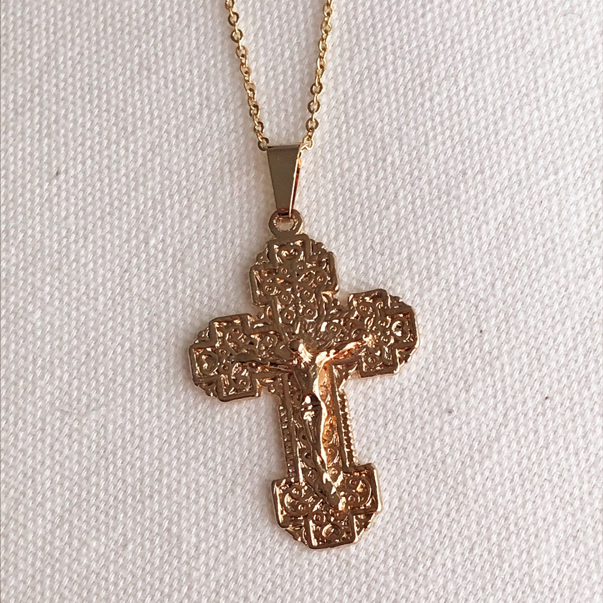 Gold Filled Cross Charm Necklace | Faith-Inspired Pendant for Daily Wear by HAUS OF MONOGRAM