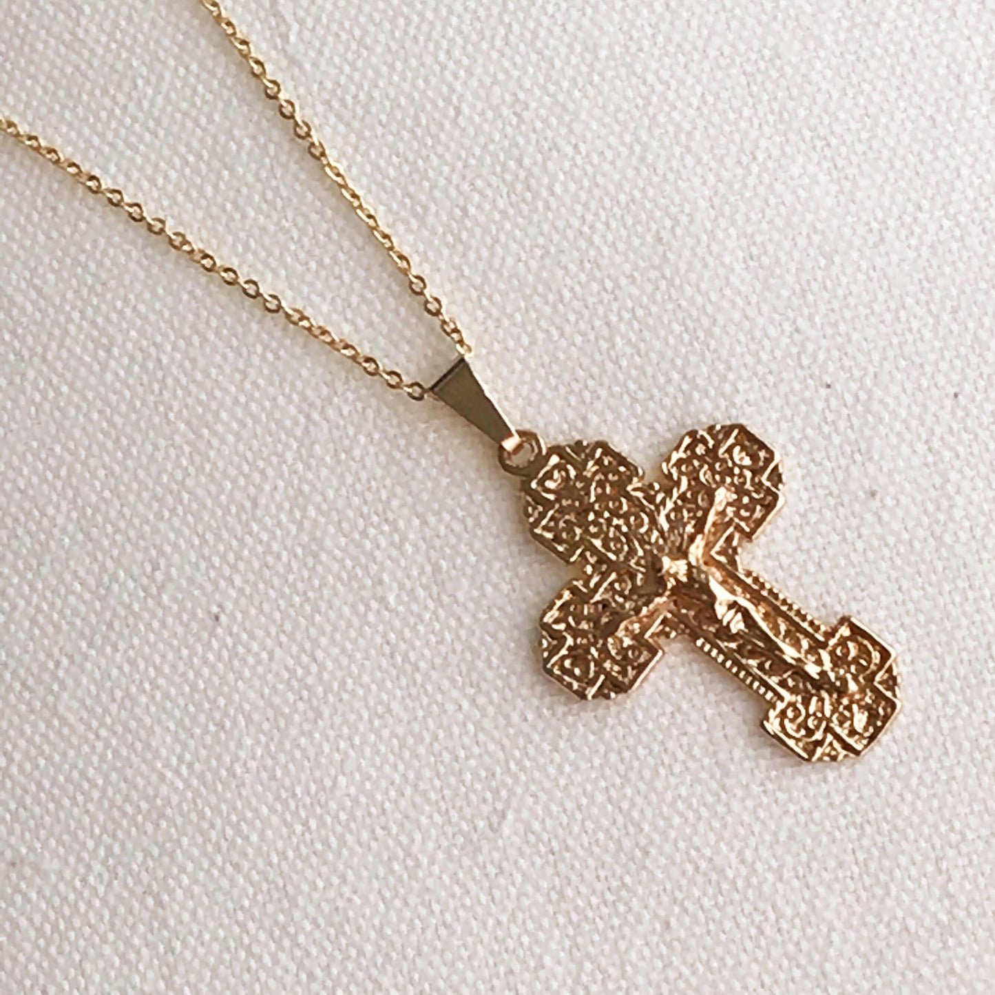 Gold Filled Cross Charm Necklace | Faith-Inspired Pendant for Daily Wear by HAUS OF MONOGRAM
