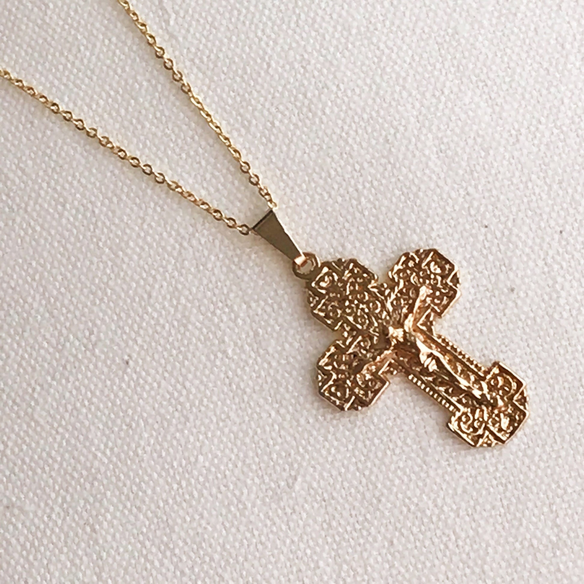 Gold Filled Cross Charm Necklace | Faith-Inspired Pendant for Daily Wear by HAUS OF MONOGRAM