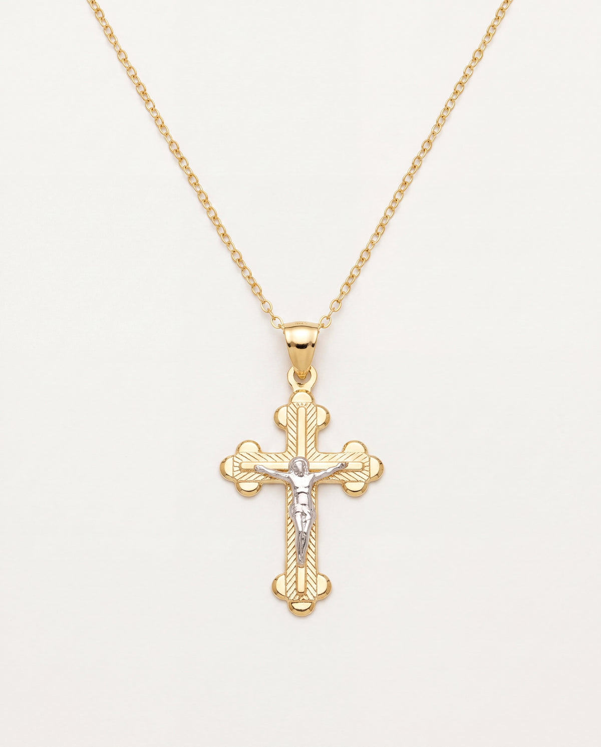 18KT Gold Filled Necklaces, Gold Filled Cross Necklace | 18mm Charm | 16–20" Chain by HAUS OF MONOGRAM