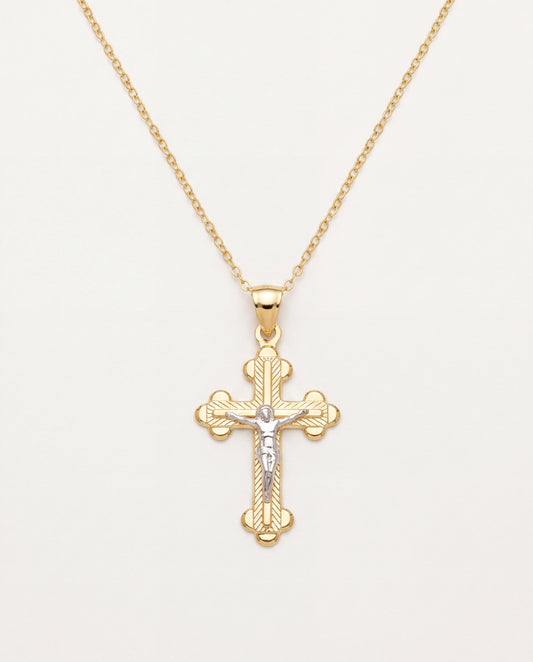 18KT Gold Filled Necklaces, Gold Filled Cross Necklace | 18mm Charm | 16–20" Chain by HAUS OF MONOGRAM