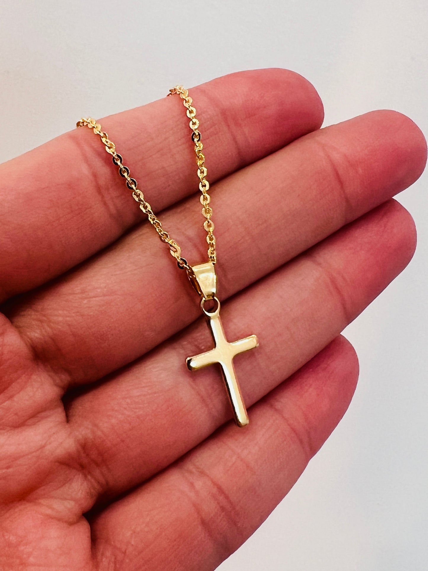 Gold Filled Cross Necklace | 1mm Chain | 16–20 Inch Length by HAUS OF MONOGRAM