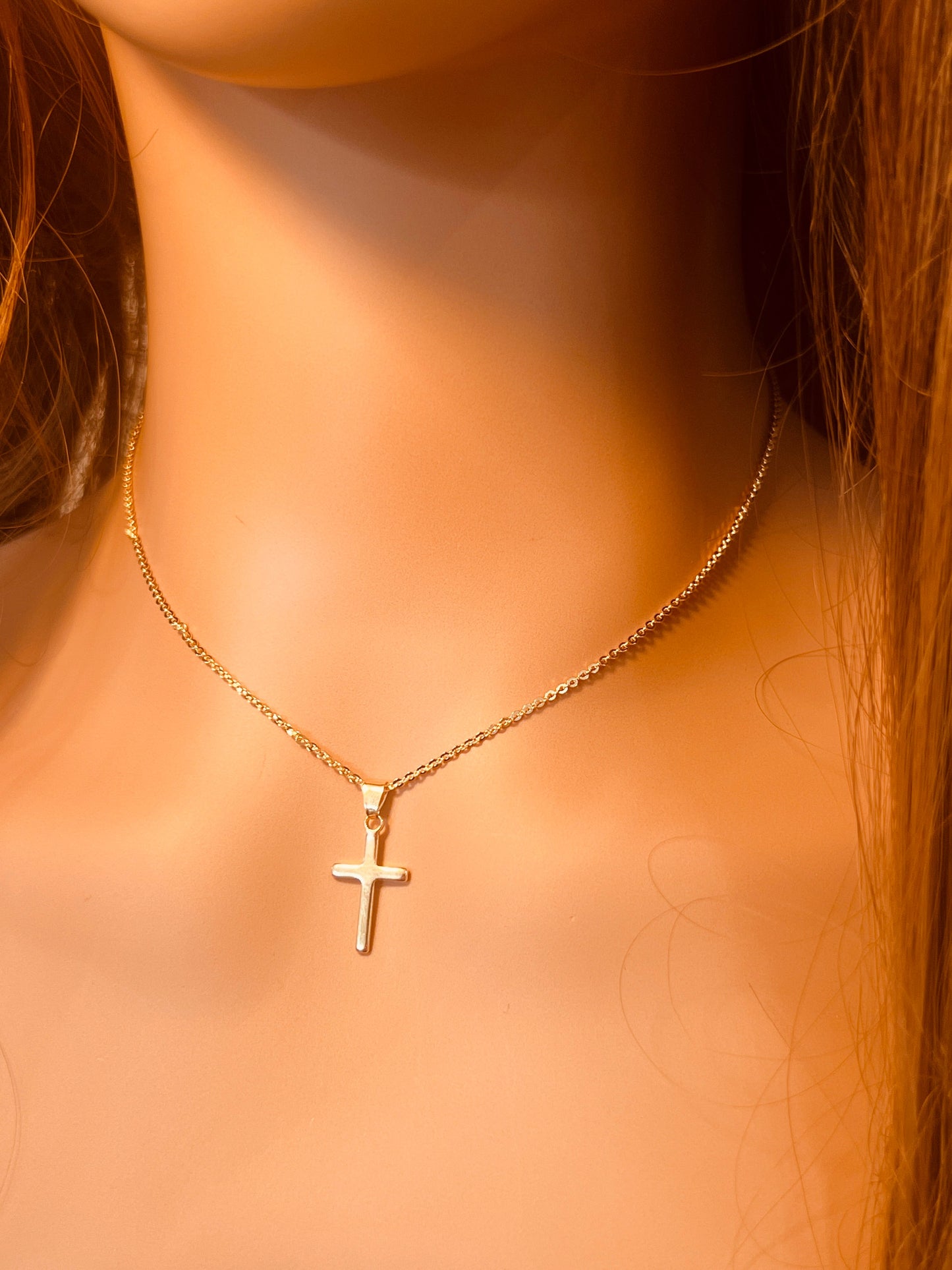 Gold Filled Cross Necklace | 1mm Chain | 16–20 Inch Length by HAUS OF MONOGRAM